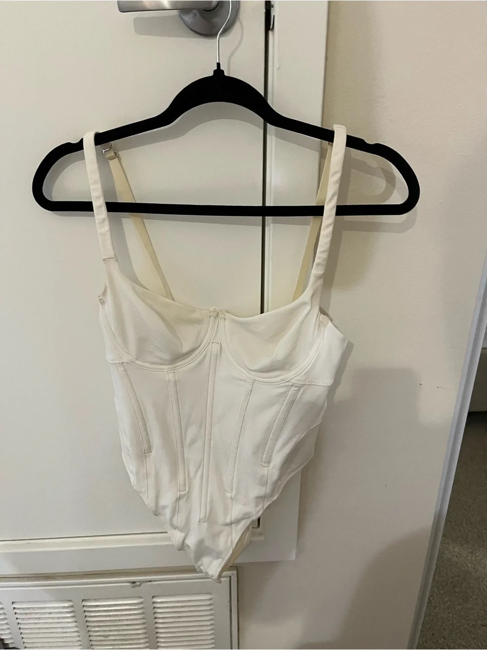 SKIMS Cream Front-Zip Shaping Bodysuit